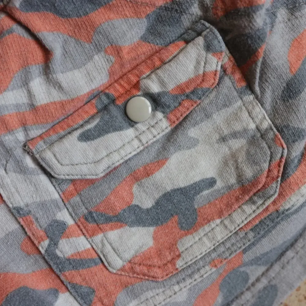 Y2K Zoey Beth Camo Micro Shorts Low Rise Cargo Shorts Size Small McBling